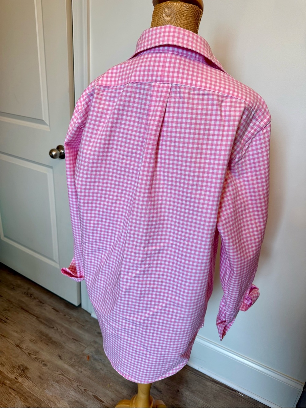 GUC Ralph Lauren Pink Gingham Button-Down Shirt Men's MEDIUM (small stain) - Picture 3 of 7